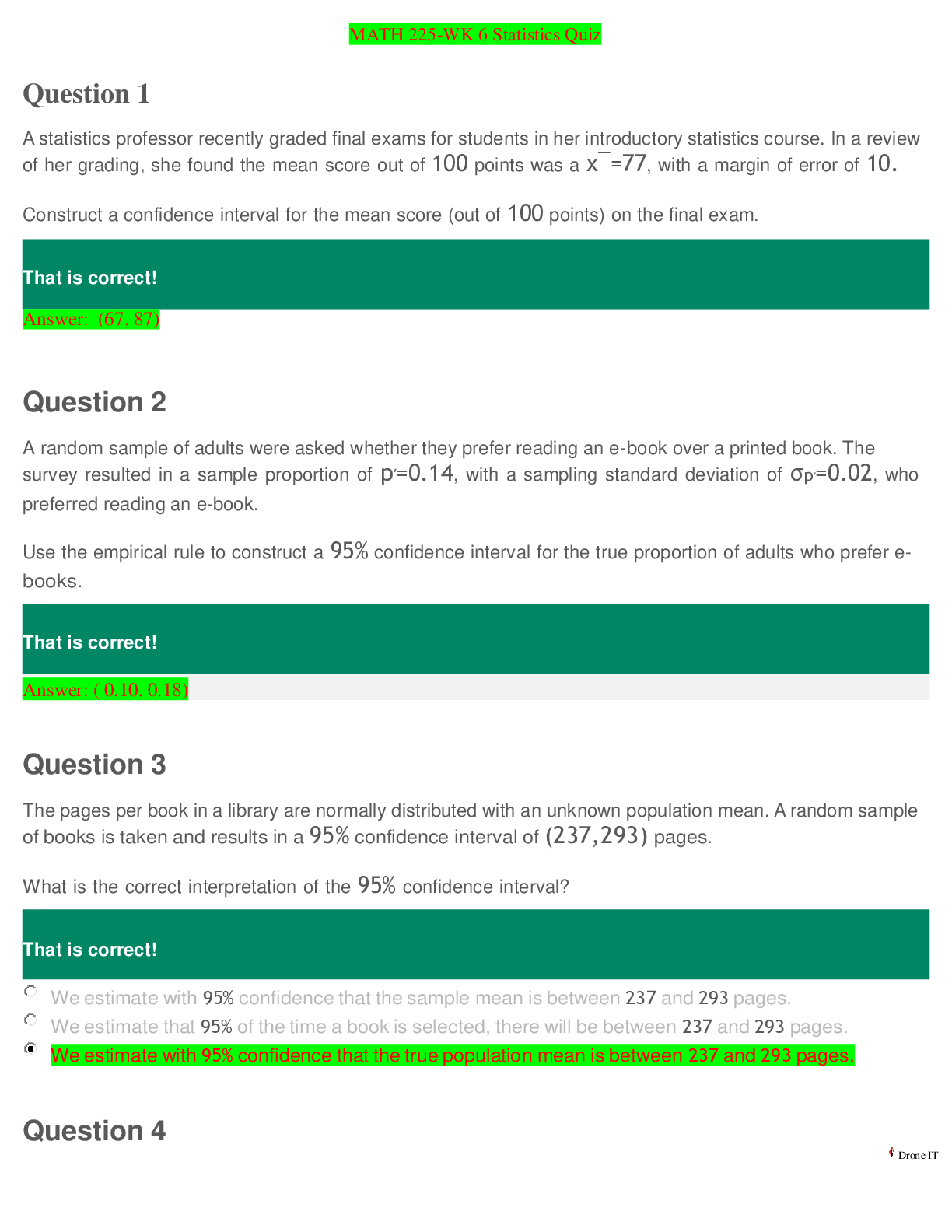 Preview image for |SOLVED| WK 6 Statistics Quiz |Elaborated| MATH-225: Statistical Reasoning for the Health Sciences Questions and Answers